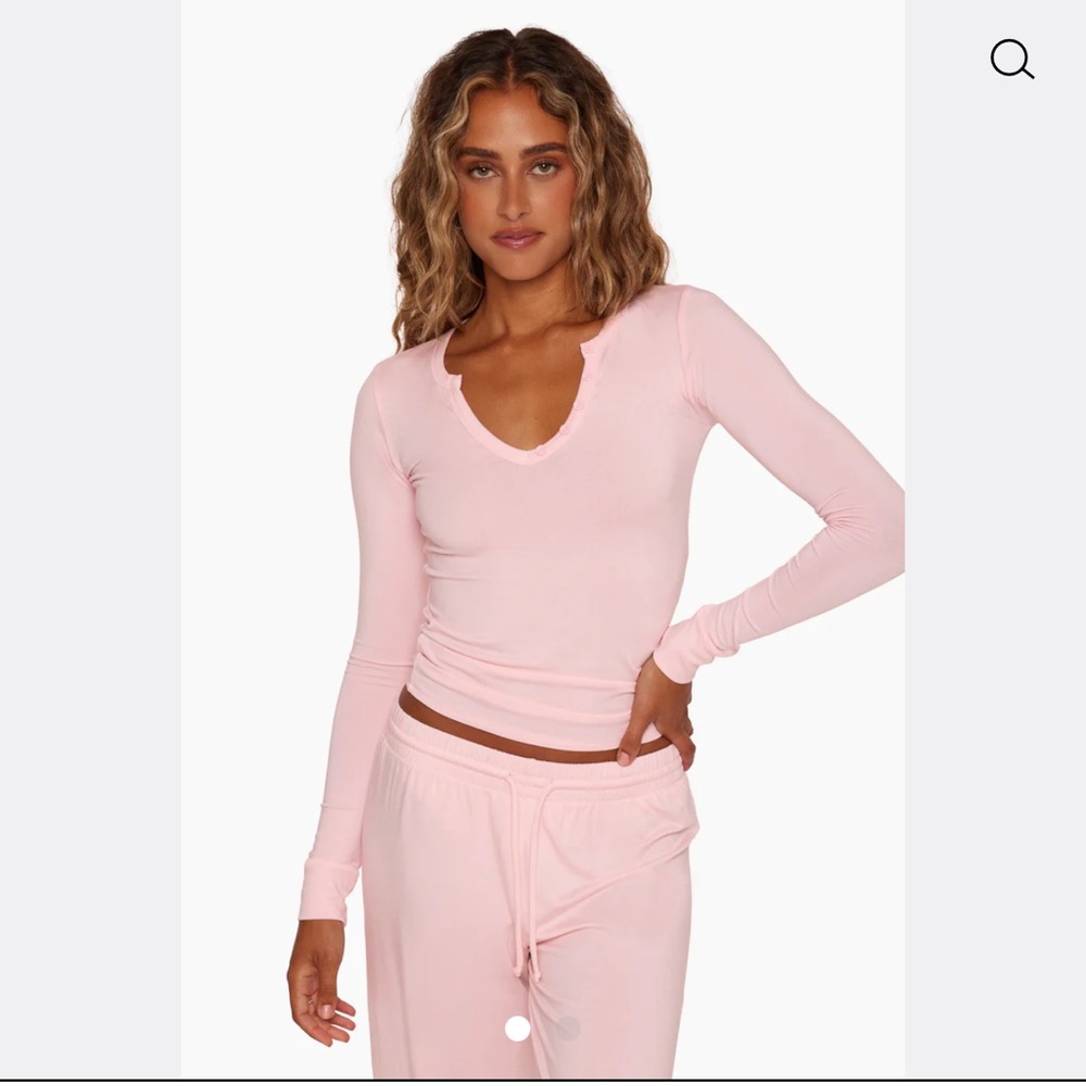 SET Sleep Fitted Henley in Fling